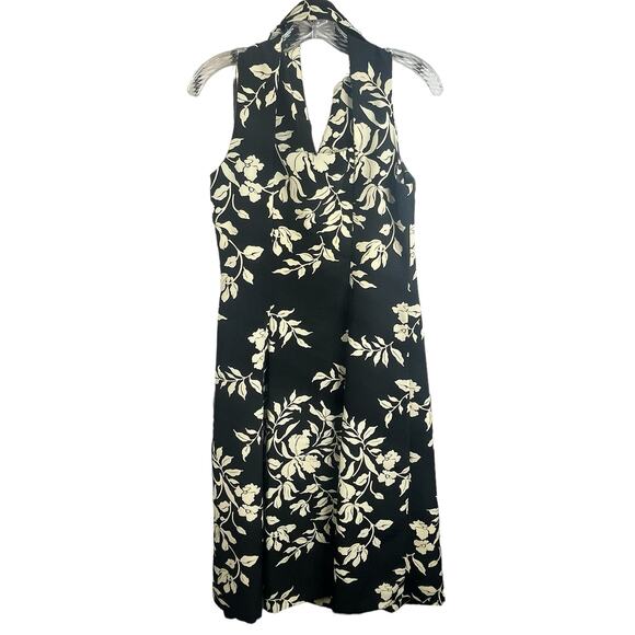 Vintage 90's VIRGO Floral Black Button Front Maxi Dress - Picture 2 of 10
